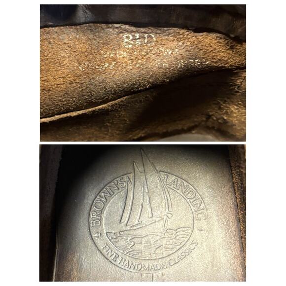 Vintage Browns Landing Brown Leather Moc Toe Lace Up Boots Women’s 8.5 D - Picture 5 of 8